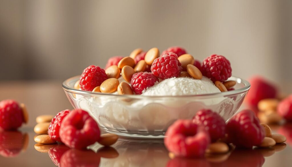 Sobremesa Gelada com Malteasers e Framboesas