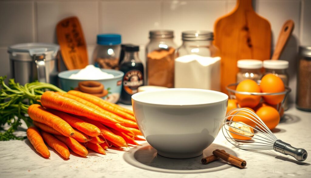 ingredientes para bolo de cenoura